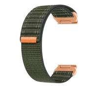 20MM 22MM 26MM Nylon Watch Band Compatible with Garmin Fenix 8 / Fenix 7 / Fenix 6 / Fenix 5 / EPIX 2 / Fenix 7X / Fenix 6X(Green-Rose Gold,22mm)