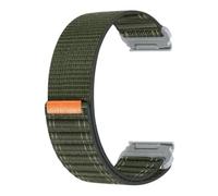 20MM 22MM 26MM Nylon Watch Band Compatible with Garmin Fenix 8 / Fenix 7 / Fenix 6 / Fenix 5 / EPIX 2 / Fenix 7X / Fenix 6X(Green-Silver,22mm)