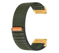 20MM 22MM 26MM Nylon Watch Band Compatible with Garmin Fenix 8 / Fenix 7 / Fenix 6 / Fenix 5 / EPIX 2 / Fenix 7X / Fenix 6X(Green-golden,26mm)