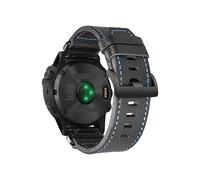 20mm 22mm 26mm Quickfit Leather Strap Bracelet fit For Garmin Fenix 7 6 5/MARQ/Instinct/Tactix(HGA128BLK-BLU,20mm)