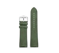20mm 22mm Handmade Watchband Men's Leather Retro Frosted Cowhide Strap Compatible With IWC Longines Omega Tudor Tissot Watch Chain(Dark green-silver,20mm-width)