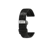 20mm 22mm Leather Rubber Metal Buckle Men's Watchband Fit for Casio Mdv107-1A MDV106-1A MDV-106(Black steel Folding,Width 22mm)