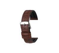20mm 22mm Leather Rubber Metal Buckle Men's Watchband Fit for Casio Mdv107-1A MDV106-1A MDV-106(Brown steel pin buckle,Width 22mm)