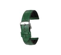 20mm 22mm Leather Rubber Metal Buckle Men's Watchband Fit for Casio Mdv107-1A MDV106-1A MDV-106(Green steel pin buckle,Width 20mm)