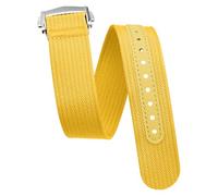 20mm 22mm Nylon Canvas Watch Strap for Omega Seamaster, One-Piece Single Pass Band with Deployment Clasp Buckle, Durable Tactical Style Replacement Watch Strap for Men & Women, Multiple Colors, Yellow