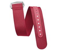 20mm 22mm Nylon Canvas Watch Strap for Omega Seamaster, One-Piece Single Pass Band with Deployment Clasp Buckle, Durable Tactical Style Replacement Watch Strap for Men & Women, Multiple Colors, Red