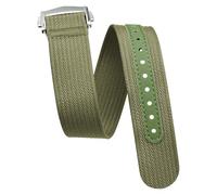 20mm 22mm Nylon Canvas Watch Strap for Omega Seamaster, One-Piece Single Pass Band with Deployment Clasp Buckle, Durable Tactical Style Replacement Watch Strap for Men & Women, Multiple Colors (Green