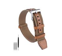 20mm 22mm Nylon + Leather Watch Band Nato Nylon Canvas Watch Wristband Men's Watch Accessories, 20mm