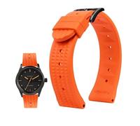 20mm 22mm Rubber Watchband Fit For Seiko IWC Citizen Waffle Strap Bracelets Fashion Universal Mens Diver Silicone Sports Watch Band (Color : Orange-black, Size : 22mm)