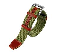 20mm 22mm Seat Belt Leather Nylon Fit for NATO Zulu Strap Heavy Watch Band Replacement Watch Bracelet Fit for Seiko Fit for James Bond Watch Strap (Color : Khaki-Black Buckle, Size : 22mm) Interesting