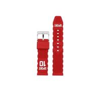 20mm 22mm Soft FluoroRubber Watch band Fit for Citizen/Tissot/IWC/Seiko/Huawei/Mido/Omega(Red silver,20mm)