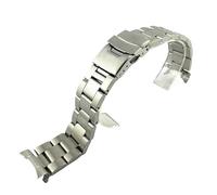 20mm 22mm Stainless Steel Strap Folding Buckle Men Metal Replacement Band(Silver,20mm)