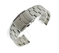 20mm 22mm Stainless Steel Strap Universal Curved End Solid Metal Wristband Double Lock Bracelet Strap Bracelet (Band Color : Curved Blue, Band Width : 22mm) (22mm Curved Silver)