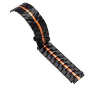 20mm 22mm Titanium Color Stainless Steel Strap Men's And Women's Smart Watch Straps(Black Orange,22mm)