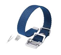 20mm 22mm Vintage Breathable Canvas Woven Watch Strap Compatible With Rolex Black Green Water Ghost Hamilton Seiko Tudor Braid Fabric Bands(Blue,21mm)