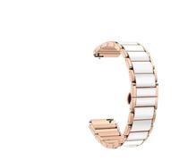 20mm 22mm Women Ceramics Bracelet Strap Replacement Accessories Bracelet Wristband(Rose gold white,20mm)