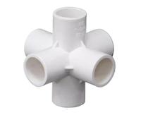 20mm 25mm 32mm 40mm 50mm ID 3 4 5 6 Way White PVC Tube Joint Pipe Fitting Coupler Adapter Water Connector for Aquarium Fish Tank(6 Ways,40mm)