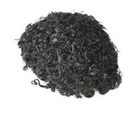 20Mm Afro Curly Thin Skin Full PU Men Toupee Black Male Wig 100% Human Hair Capillary Prosthesis Replacement 130 7x10#18mm Wave 1B
