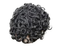 20Mm Afro Curly Thin Skin Full PU Men Toupee Black Male Wig 100% Human Hair Capillary Prosthesis Replacement 120 7x10#25mm Wave 1B