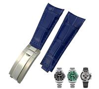 20mm Arc End Leather Watchband Suitable For Submariner GMT Bamboo Grain Green Blue Brown Cowhide Watch Strap Bracelets