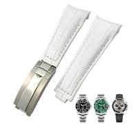 20mm Arc End Leather Watchband Suitable For Submariner GMT Bamboo Grain Green Blue Brown Cowhide Watch Strap Bracelets