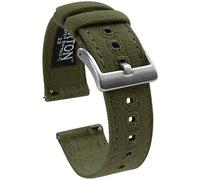 20mm Army Green - BARTON Canvas Quick Release Watch Band Straps - Choose Color & Width - 18mm, 19mm, 20mm, 21mm, 22mm, 23mm, or 24mm