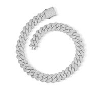 20mm Big Cuban Link Chain for Men Thick Iced Out Chain 14K Gold/Silver Plated 5A+ Zicron Necklace Hip Hop Diamond Miami Iced Out Cuban Necklace Luxury Jewelry For Men, 18inch, Brass, Cubic Zirconia