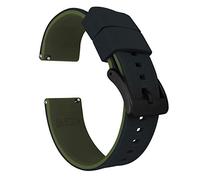 20mm Black/Army Green - BARTON Elite Silicone Watch Bands - Black Buckle Quick Release