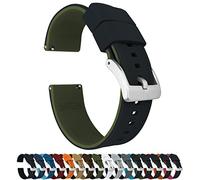 20mm Black/Army Green - BARTON Elite Silicone Watch Bands - Quick Release - Choose Strap Color & Width