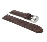 20mm Brown Alligator Style Smartwatch Band Strap fits Motorola 360 (42mm Case) & Many More, Leather, Stainless Steel Buckle