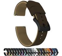 20mm Brown/Khaki - BARTON Elite Silicone Watch Bands - Black Buckle Quick Release