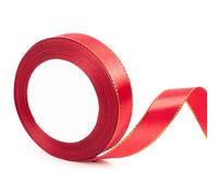 20mm Burgundy Red Christmas Satin Ribbon (22 Metres) - British Burgundy Red Wired Edges for Xmas Gift Wrapping, Wedding Bouquets, Cake Decor & Craft Bows - Heavy Duty Ribbon for Presents, Cars