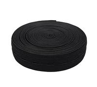 20mm Buttonhole Elastic Band - 1m Adjustable Stretch Flatback Sewing Tape with Holes for Trousers, Maternity Clothes, Skirts, Shorts, Pants, DIY Crafting & Waistline - Black