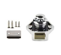20mm Camper Push Lock, Keyless Button Latch for Caravan Boat Drawer Door, 15-27mm Thickness, Zinc Alloy & Plastic, Brown