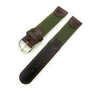 20mm Canvas Nylon Leather Watch Band Swiss Army Style (Green)