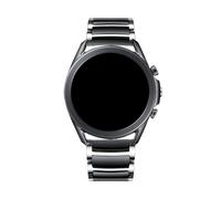 20mm Ceramic+Metal Strap For Samsung Galaxy 7/6/5/4 40 44mm Classic 43 47mm Bracelet,22mm For Huawei Watch GT6 GT5 Pro 46mm(Silver black,For 4Classic 42mm)