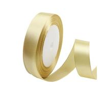 20mm Champagne Gold Ribbon for Gift Wrapping 22M，Single-Sided Satin Ribbon Christmas Ribbion Gift Wrapping, Fabric Ribbon for Presents Bouquets Cake Wedding Decor