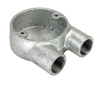 20mm Conduit 2 Way U Box Galvanised x 5 Quantity