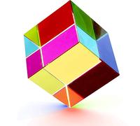 20mm Crystal Optical Glass Magic Prism Cube Photography Prism Teaching Prism Rainbow Spectrum Experiments Glass K9 Crystal RGB Dispersion Prism Physics and Decoration Light Spectrum Educational Model