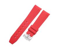 20mm Curved End Rubber Watch Strap Compatible With Omega X Swatch MoonSwatch Speedmaster Women Men Sport Bracelet Accessories Wristband(Red)