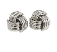 20mm D/Polished Silver Tone Knot Clip On Earrings
