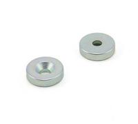 20mm dia x 5mm thick x 5.2mm c/s Zinc Plated N42 Neodymium Magnet - 8.3kg Pull ( South ) ( Pack of 2 )