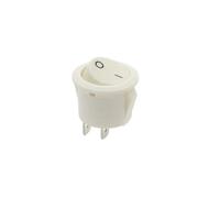 20mm Diameter SPDT Switches Round Black White Red 2/3 Pin ON-OFF Rocker Switch KCD1-105 AC 250V/6A 125V/10A IDGTTLDF(2D2P-Whtie,50pcs)