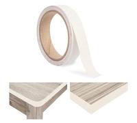 20mm Edging Tape, 10m Self-Adhesive Veneer Edge Banding Strip, Wood Repair Trim Roll, Pre Glued Edge Banding for Furniture, Worktops, Cabinets, Desks, No Iron Needed, Off-White