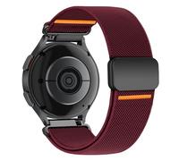 20mm Elastic Nylon Strap for Samsung Galaxy Watch 7/6/5/4 40mm/44mm/6 Classic 43mm/47mm/5 Pro 45mm/4 Classic 42mm/46mm/3 41mm/FE/Active 2 /Vivoactive 5 /3 Men/Women,Magnetic Sports Band, 08-Burgundy