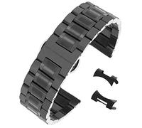 20mm Exquisite Brushed Wristband for Men’s Watch Black Stainless Steel Watch Strap Straight&Curved End