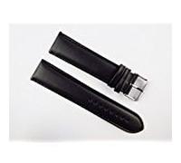 20mm Extra Long Genuine English Calf Grain Leather Watch Strap Padded SS Buckle XL Black