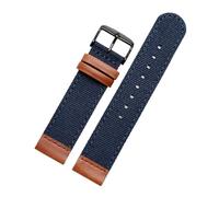 20mm Genuine Leather Army green Nylon Sport Strap Canvas Quick release Men Bracelet Watch Band Compatible With TIMEX TW4B14200|14100|14000(Blue black buckle)