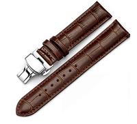 20mm Genuine Leather Deployment Buckle Watch Band Strap for CERTINA DS Podium Dark Brown