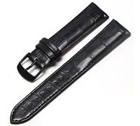 20mm Genuine Leather Watch Band Strap Fits BULOVA 96C121 Black Black Buckle